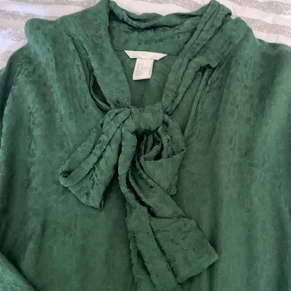 Green Tie neck dress